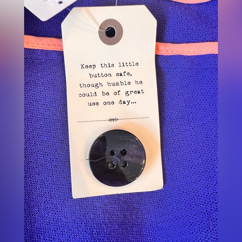Anthropologie Navy Pea Coat - Women’s Purple & Orange Accents - NWT - Picture 14 of 16